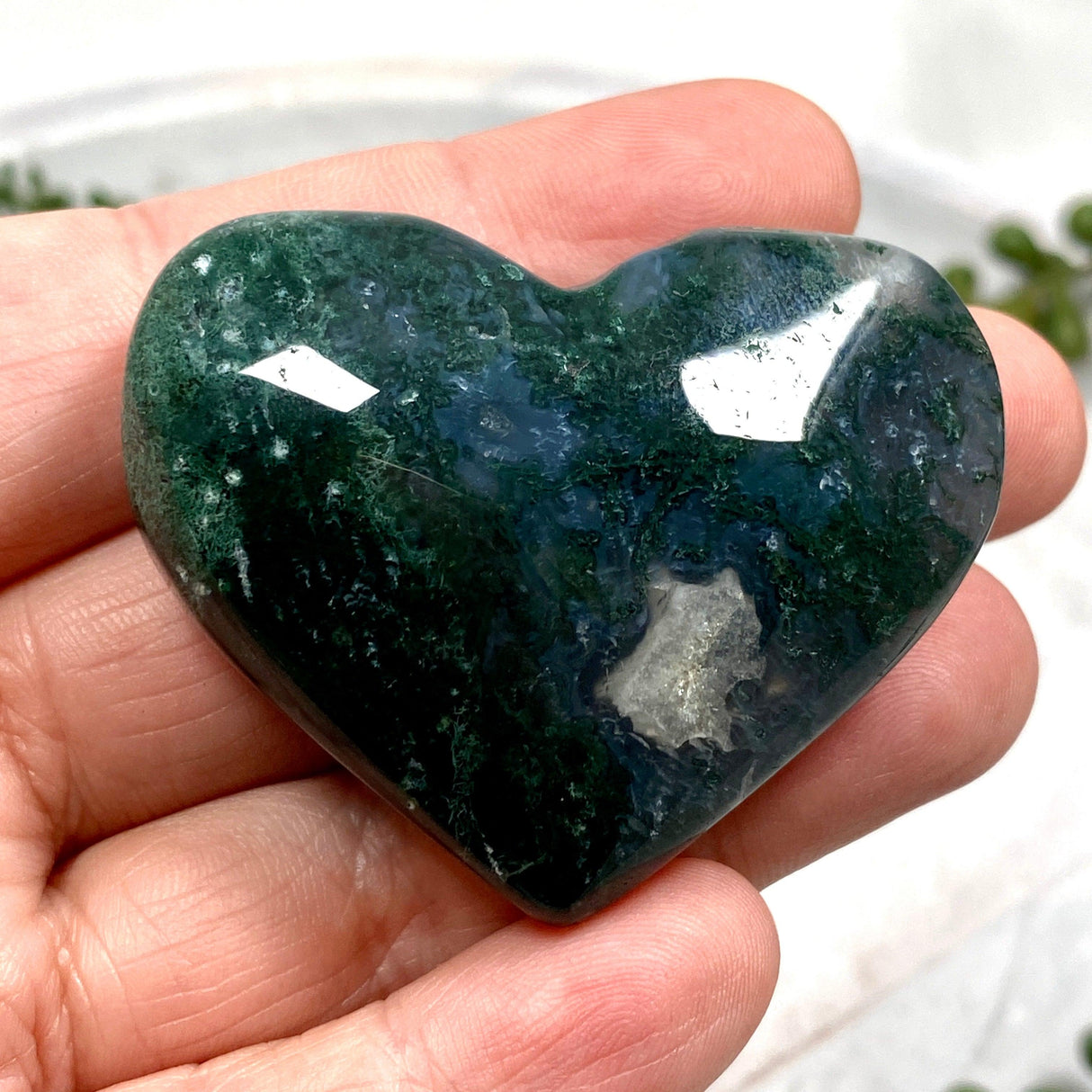 Moss Agate Heart MOSH-01 - Nature's Magick