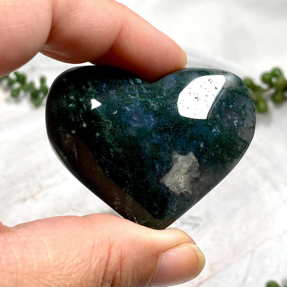 Moss Agate Heart MOSH-01 - Nature's Magick