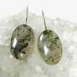 Moss Agate Large Oval Fixed Hook Earrings KEGJ1029 - Nature's Magick