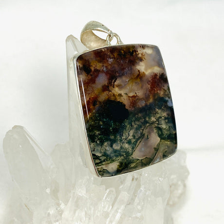 Moss Agate Rectangular Pendant KPGJ3629 - Nature's Magick