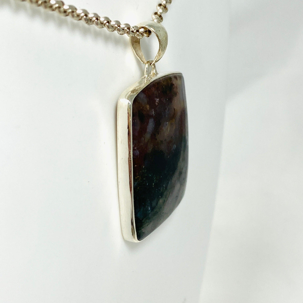 Moss Agate Rectangular Pendant KPGJ3629 - Nature's Magick