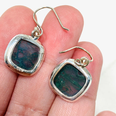 Moss Agate Square Earrings KEGJ1310 - Nature's Magick