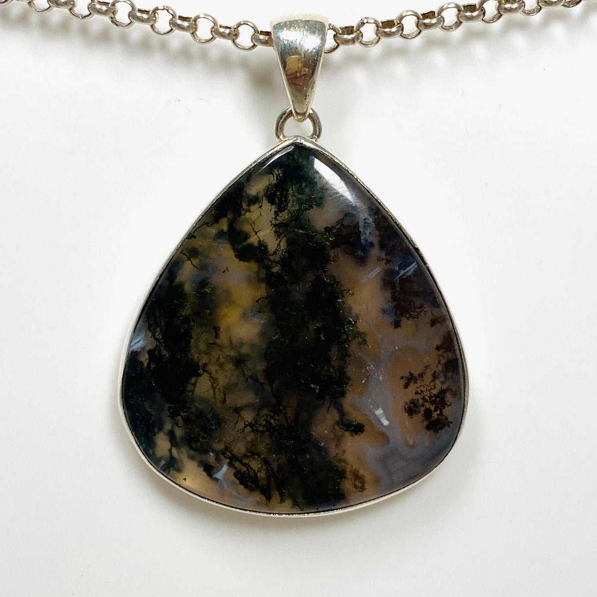 Moss Agate Teardrop Pendant KPGJ3623 - Nature's Magick