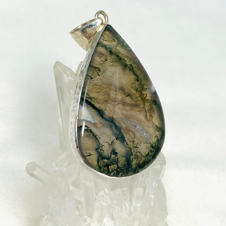 Moss Agate Teardrop Pendant KPGJ3624 - Nature's Magick