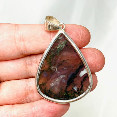 Moss Agate Teardrop Pendant KPGJ3624 - Nature's Magick