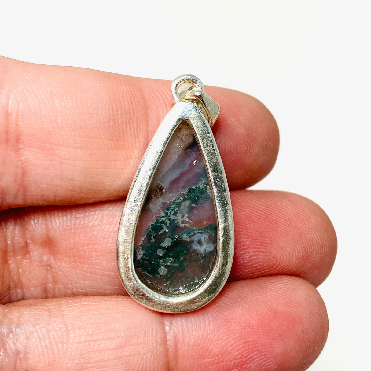 Moss Agate Teardrop Pendant KPGJ3625 - Nature's Magick