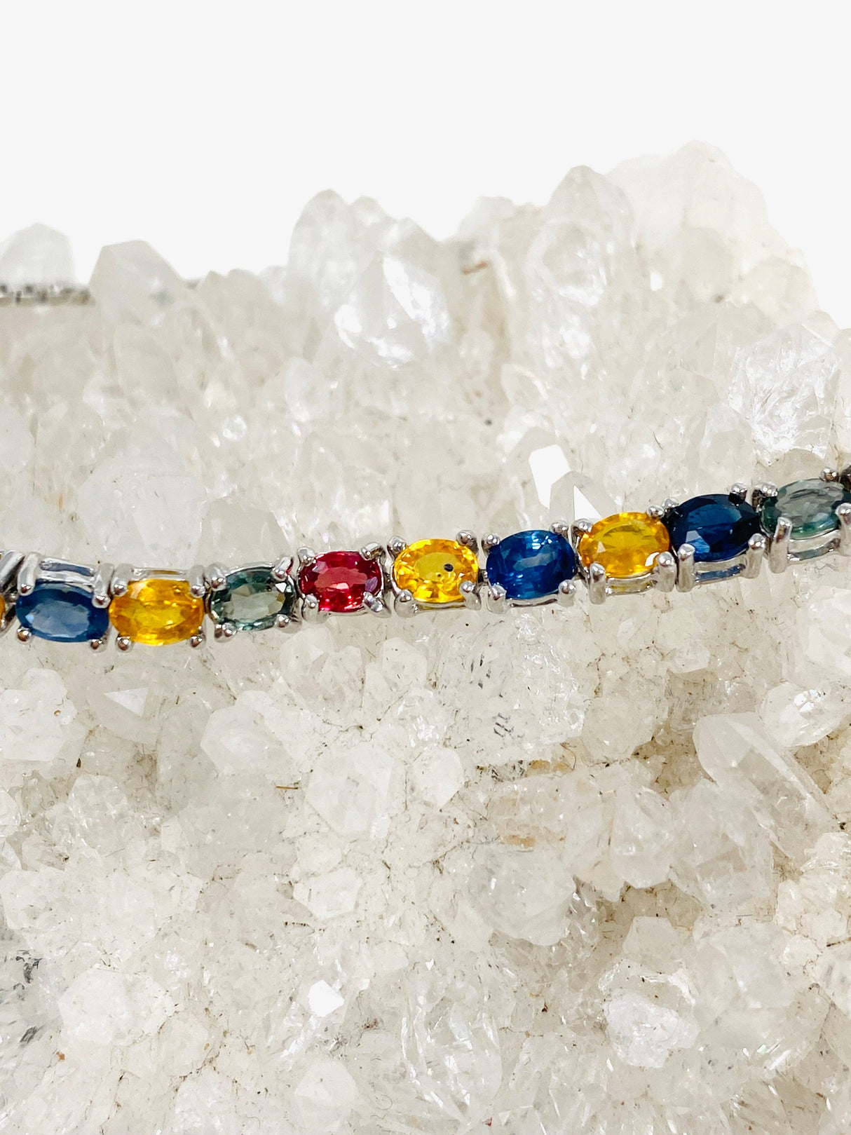 Multi-coloured Sapphire Lariat Bracelet SSGJ-83 - Nature's Magick