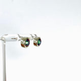 Mystic Glass Round Faceted Bezel Set Earrings PSE041