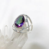 Mystic Topaz Faceted Teardrop Ring in a Decorative Setting R3686 - Nature's Magick
