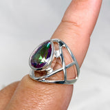 Mystic Topaz Faceted Teardrop Ring in a Decorative Setting R3686 - Nature's Magick