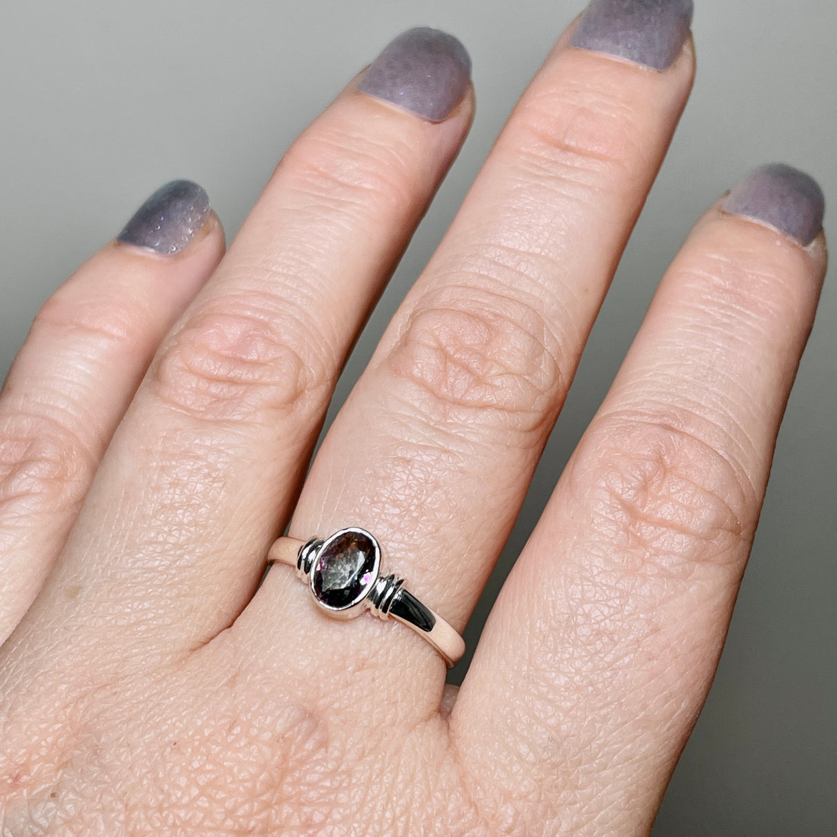 Mystic Topaz Oval Faceted Stone in a Decorative Setting R4831