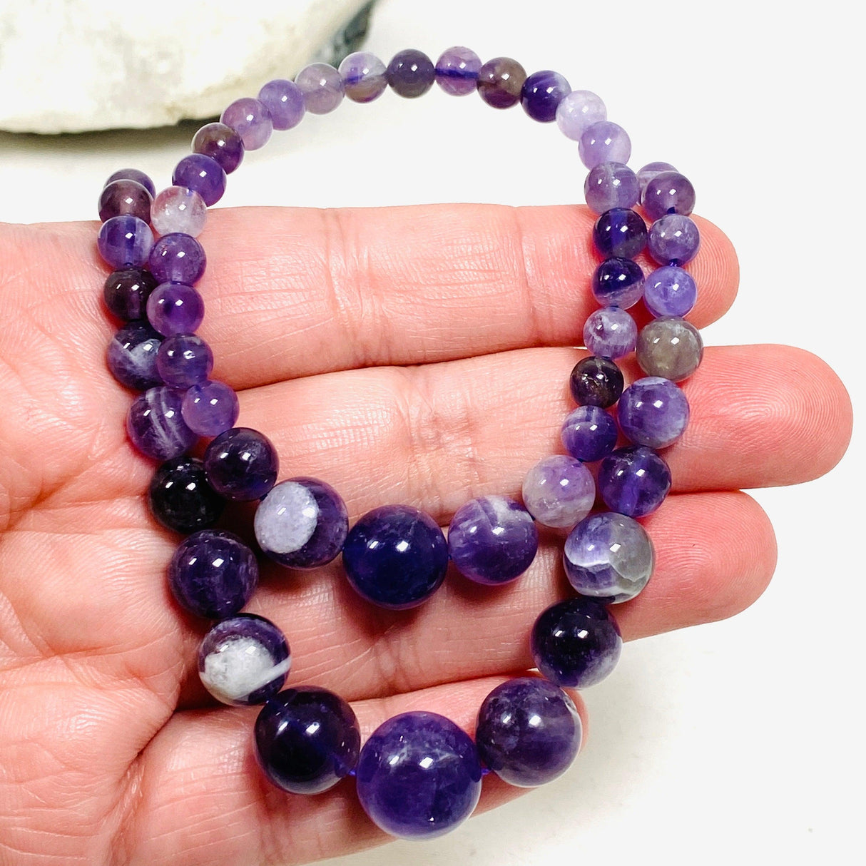 Natural Gemstone Graduated Beads Necklace and Bracelet Set - Nature's Magick