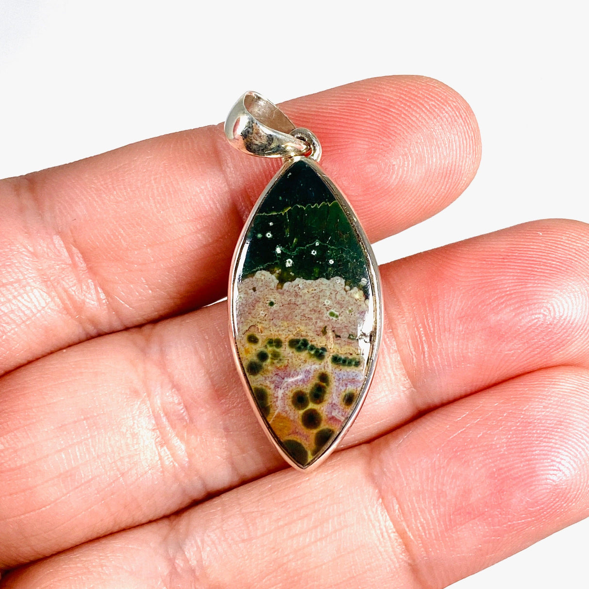 Ocean Jasper Marquise Pendant PPGJ556 - Nature's Magick