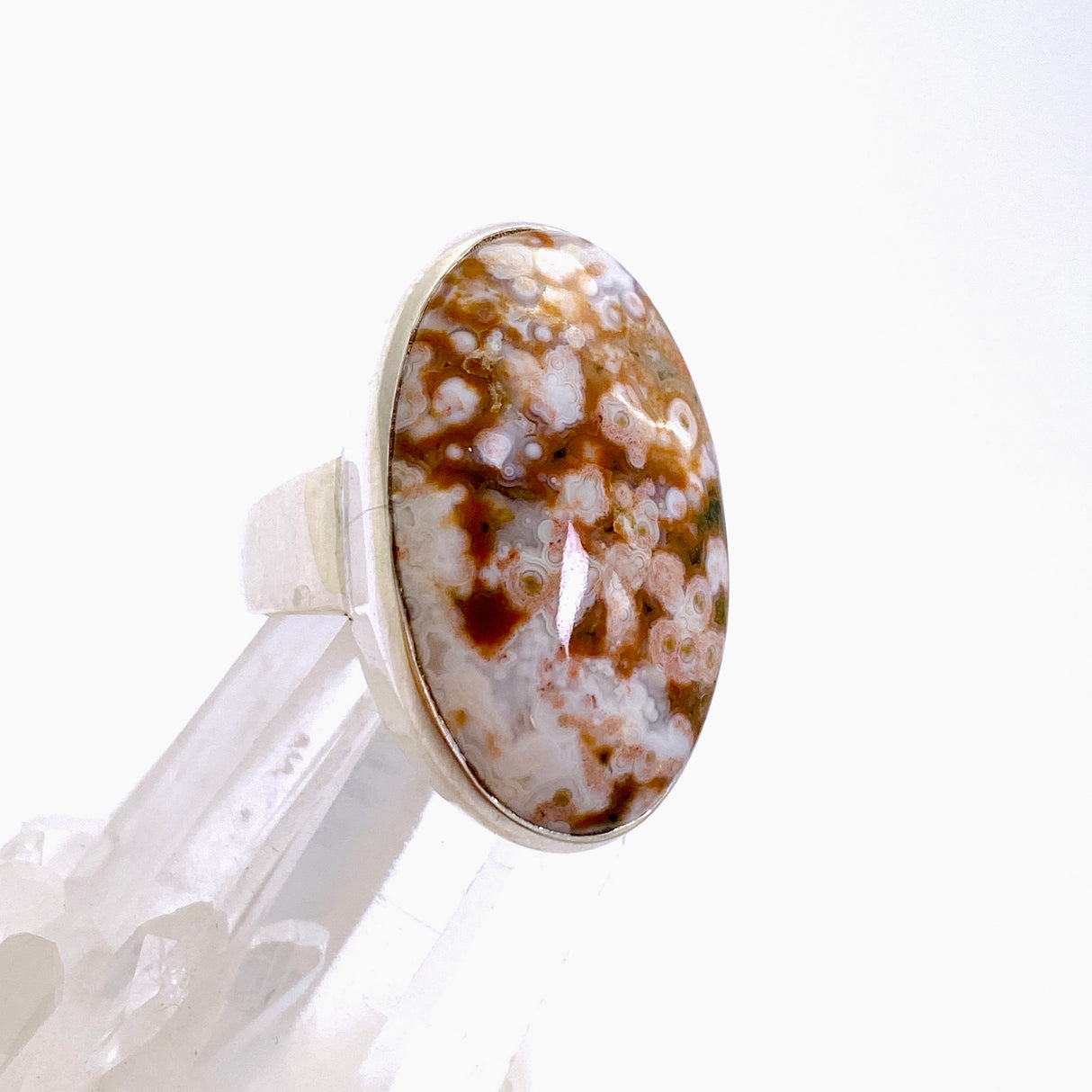 Ocean Jasper Oval Cabochon Ring Size 7.5 PRGJ848