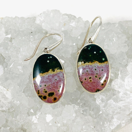 Ocean Jasper Oval Earrings PEGJ136 - Nature's Magick