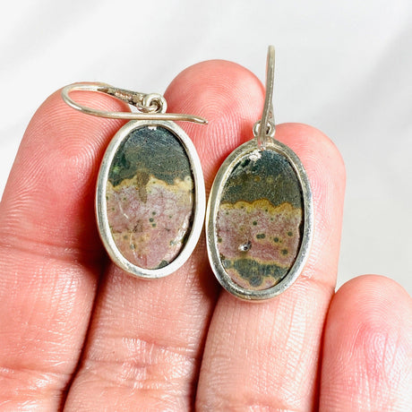 Ocean Jasper Oval Earrings PEGJ136 - Nature's Magick