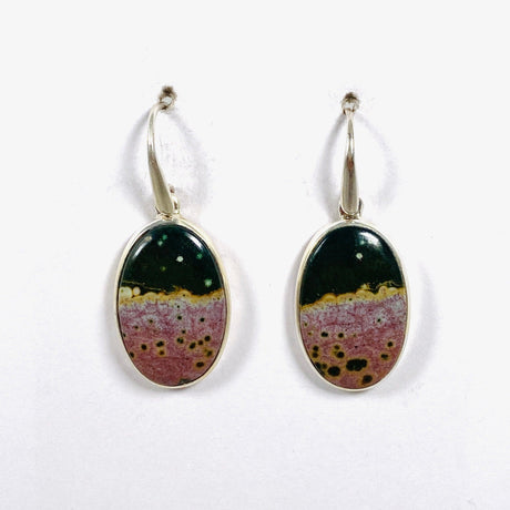 Ocean Jasper Oval Earrings PEGJ136 - Nature's Magick