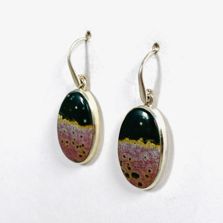 Ocean Jasper Oval Earrings PEGJ136 - Nature's Magick