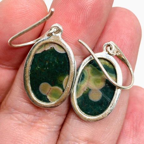 Ocean Jasper Oval Earrings PEGJ159 - Nature's Magick