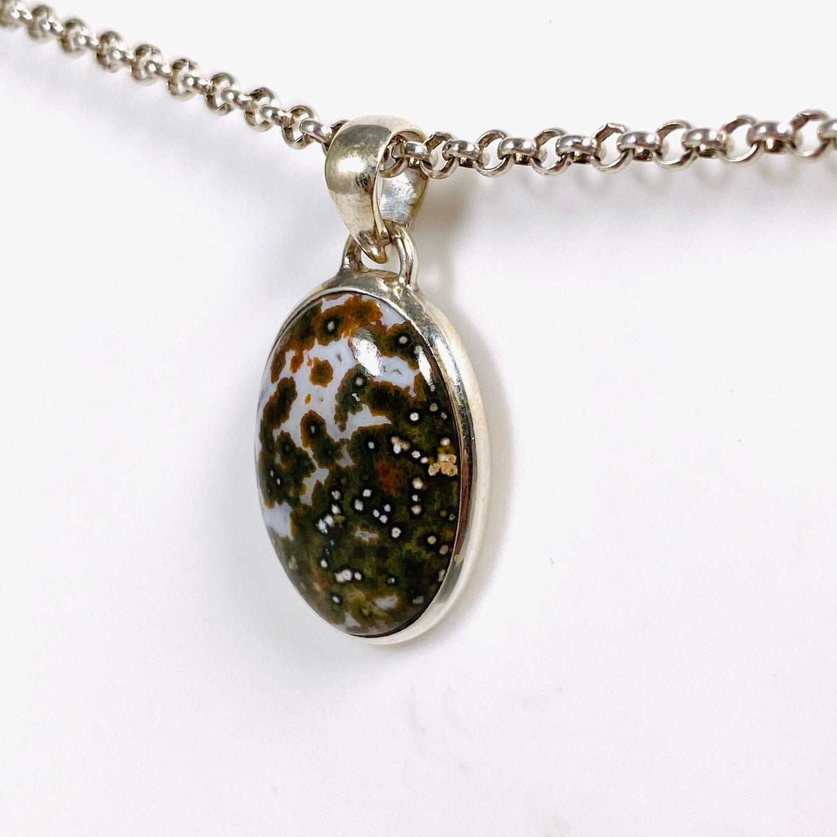 Ocean Jasper Oval Pendant PPGJ554 - Nature's Magick