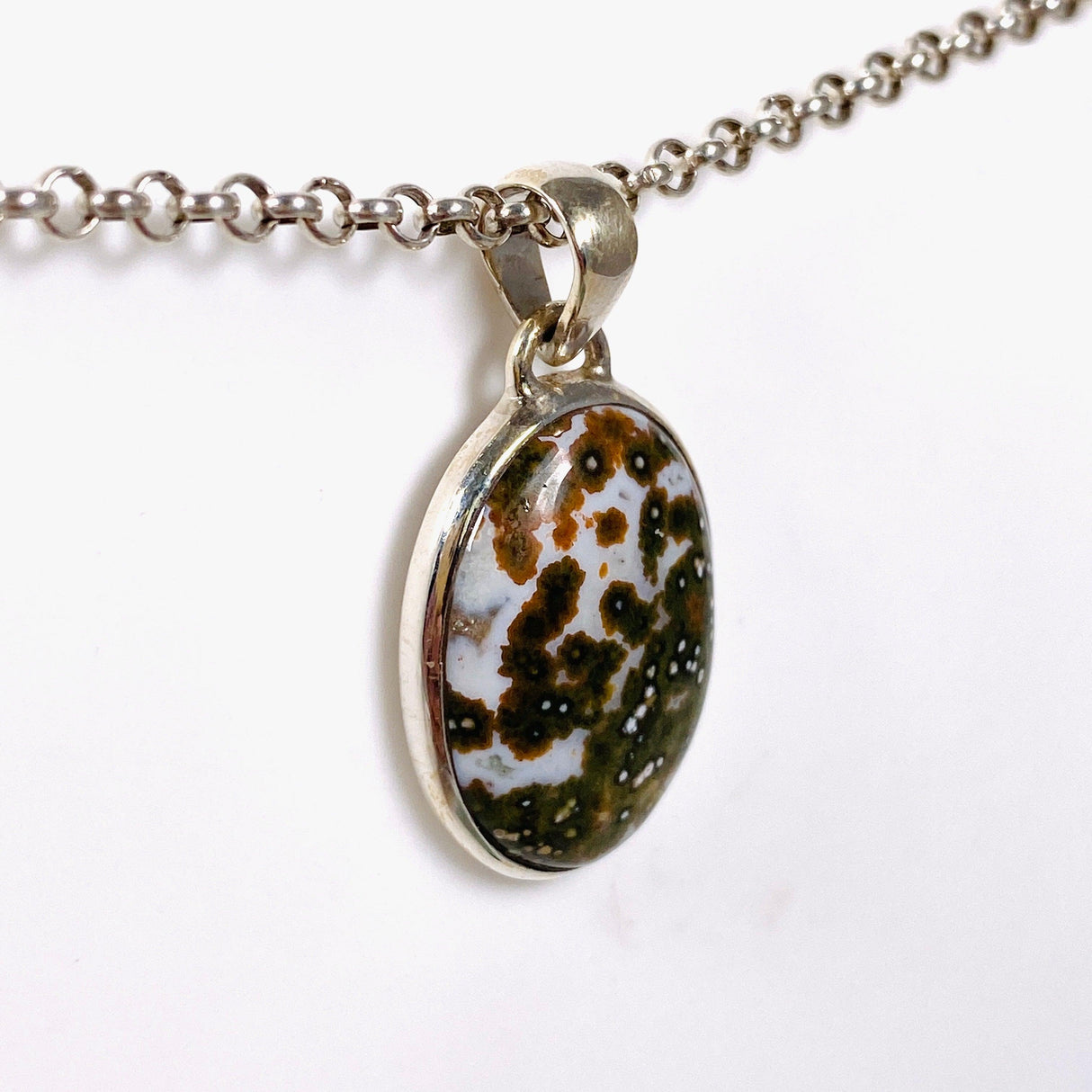 Ocean Jasper Oval Pendant PPGJ554 - Nature's Magick