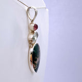 Ocean Jasper, Prasiolite and Pink Tourmaline Multi-stone Pendant MT500-OJ