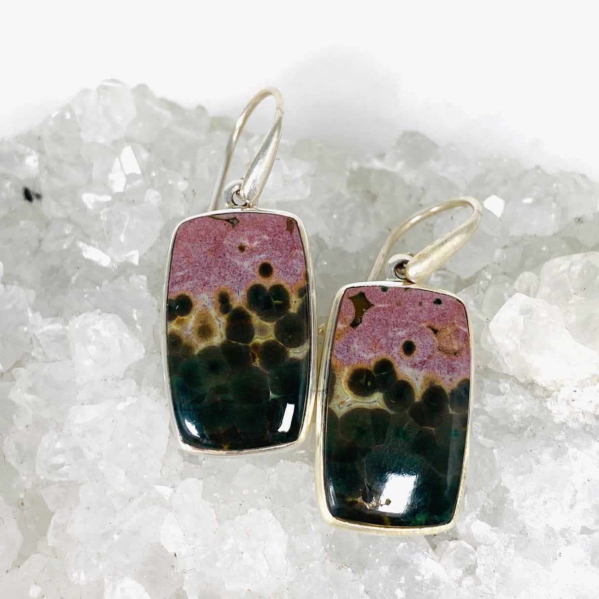 Ocean Jasper Rectangle Earrings PEGJ135 - Nature's Magick