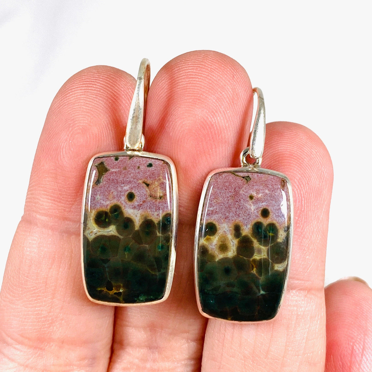 Ocean Jasper Rectangle Earrings PEGJ135 - Nature's Magick