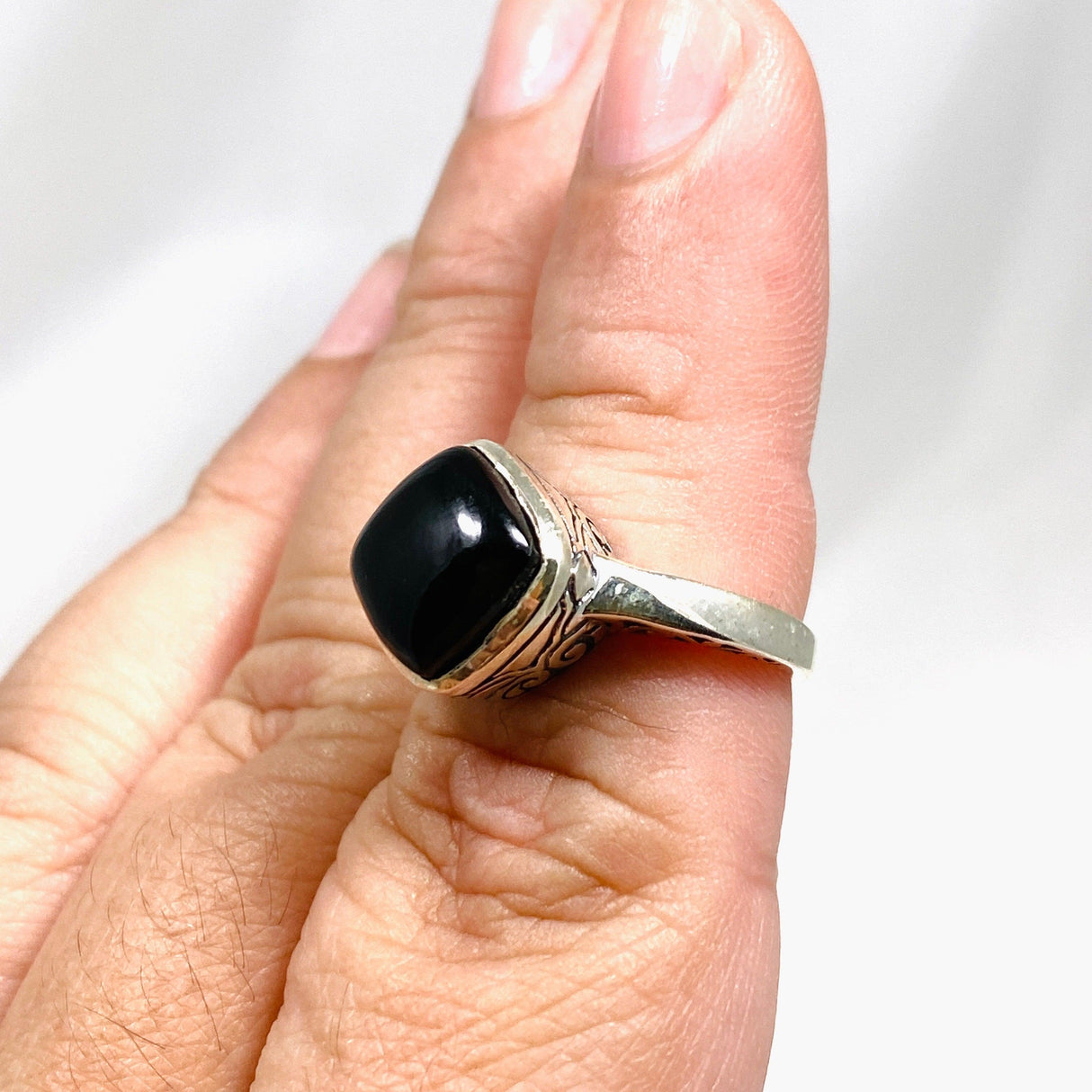 Onyx Boho Style Square Ring R3911 - Nature's Magick