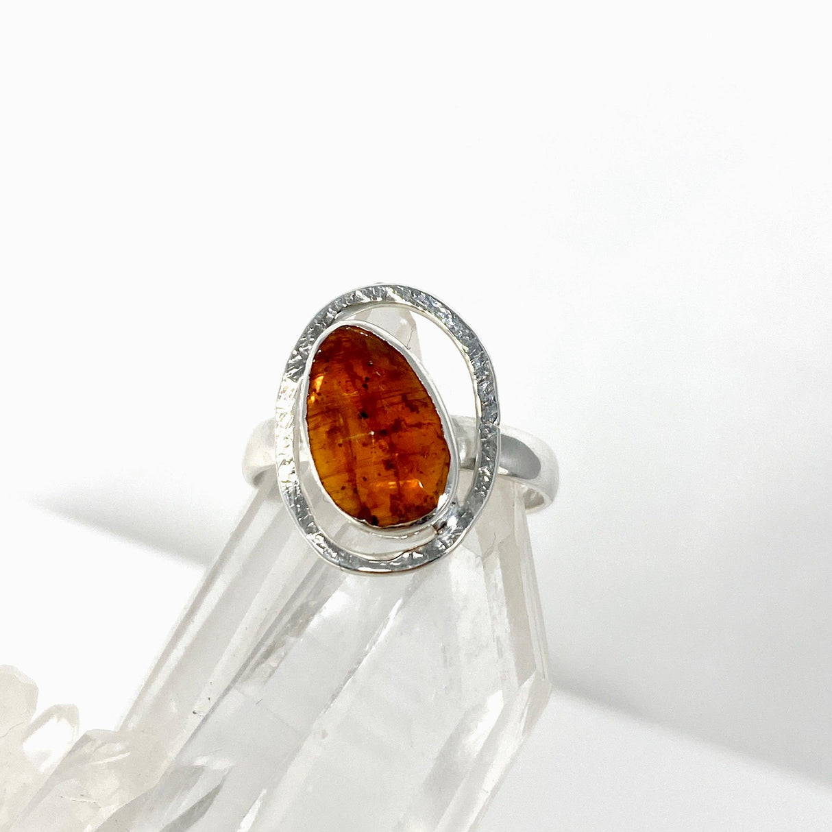 Orange Kyanite Faceted Ring s.7 LRGJ-06