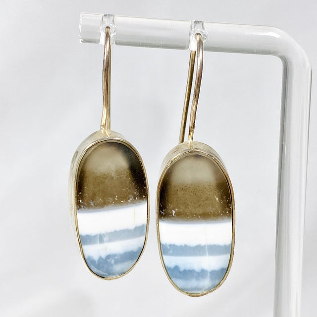 Owyhee 'Blue Opal' fixed hook oval earrings KEGJ480 - Nature's Magick