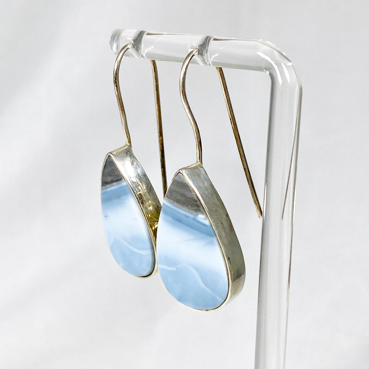 Owyhee 'Blue Opal' fixed hook teardrop earrings KEGJ482 - Nature's Magick