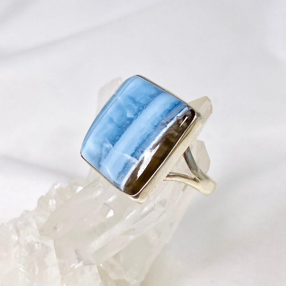 Owyhee 'Blue Opal' square ring s.11 KRGJ2324 - Nature's Magick