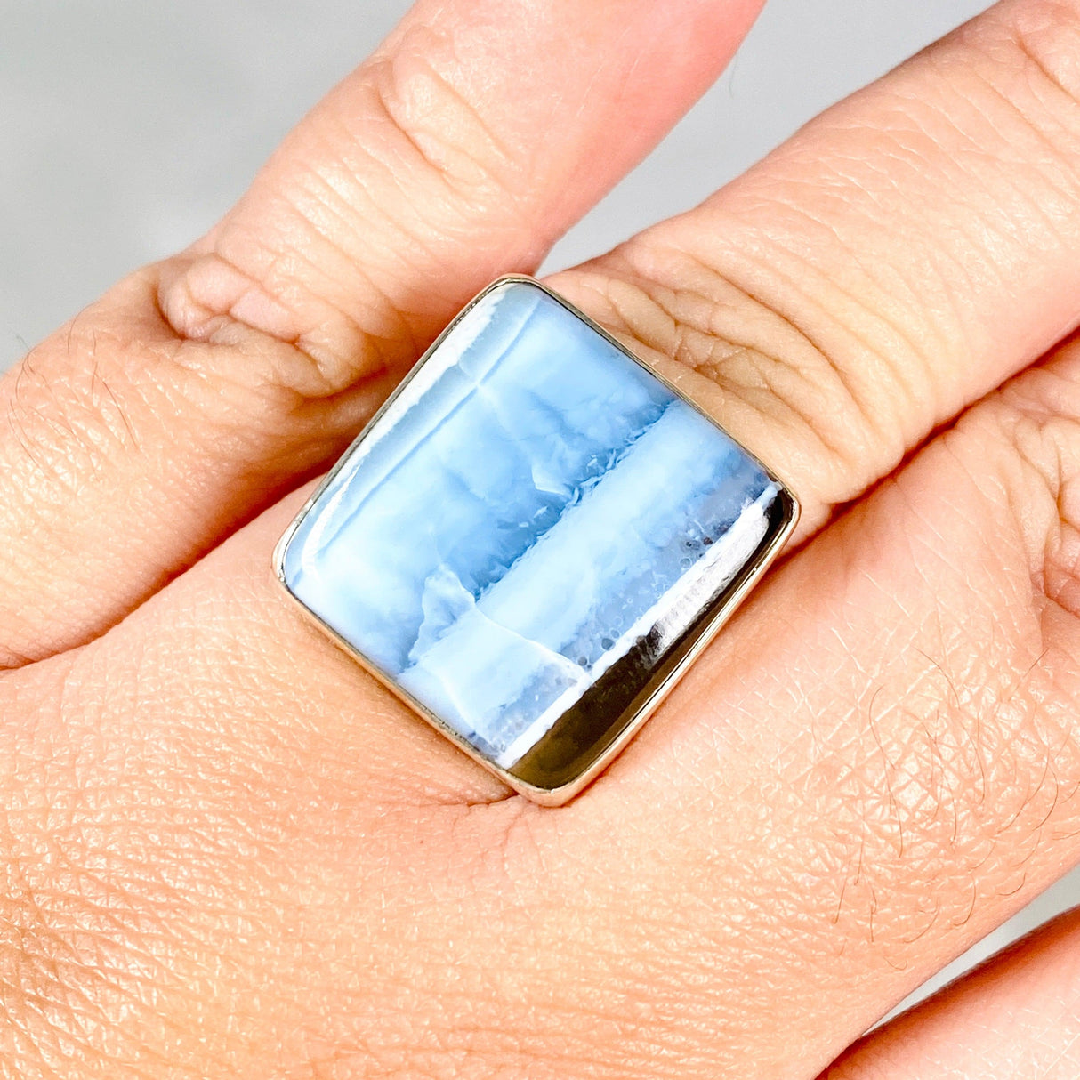 Owyhee 'Blue Opal' square ring s.11 KRGJ2324 - Nature's Magick