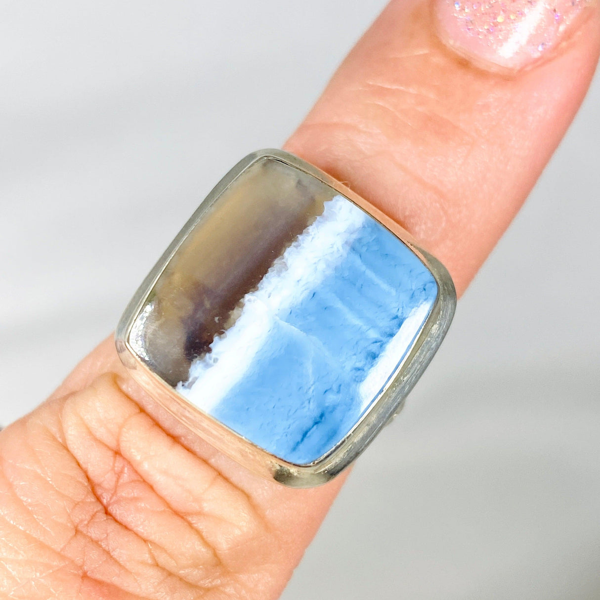 Owyhee 'Blue Opal' square ring s.7 KRGJ2325 - Nature's Magick