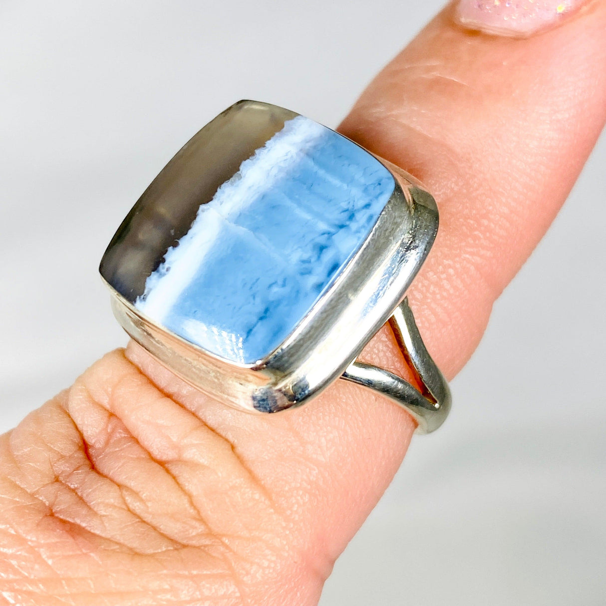 Owyhee 'Blue Opal' square ring s.7 KRGJ2325 - Nature's Magick