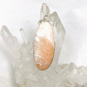 Peach Scolecite Oval Pendant KPGJ4516 - Nature's Magick