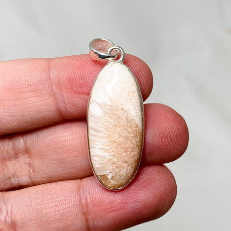 Peach Scolecite Oval Pendant KPGJ4516 - Nature's Magick