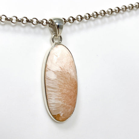 Peach Scolecite Oval Pendant KPGJ4516 - Nature's Magick