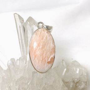 Peach Scolecite Oval Pendant KPGJ4517 - Nature's Magick