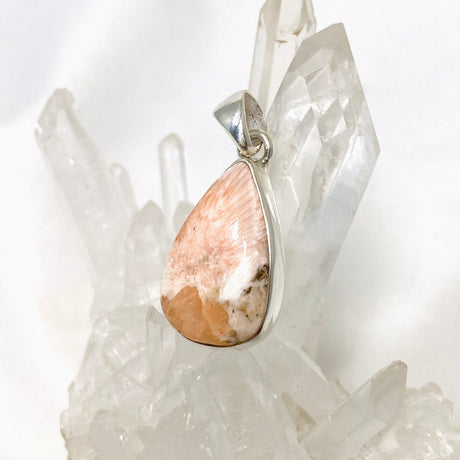 Peach Scolecite Teardrop Pendant KPGJ4518 - Nature's Magick