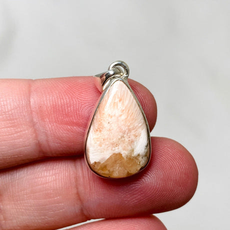 Peach Scolecite Teardrop Pendant KPGJ4518 - Nature's Magick