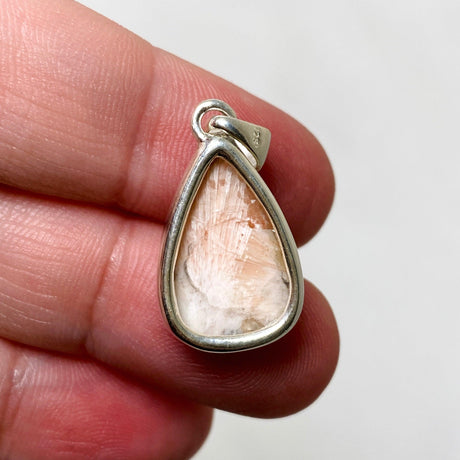 Peach Scolecite Teardrop Pendant KPGJ4518 - Nature's Magick