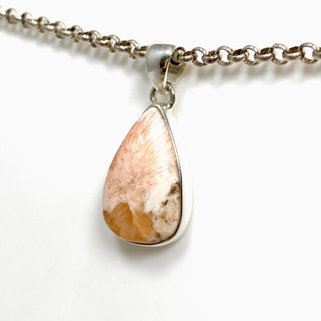 Peach Scolecite Teardrop Pendant KPGJ4518 - Nature's Magick