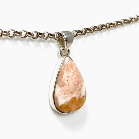 Peach Scolecite Teardrop Pendant KPGJ4518 - Nature's Magick