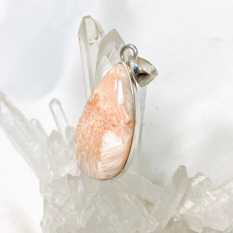 Peach Scolecite Teardrop Pendant KPGJ4519 - Nature's Magick