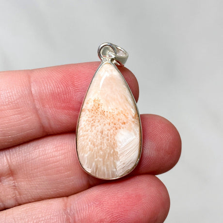 Peach Scolecite Teardrop Pendant KPGJ4519 - Nature's Magick