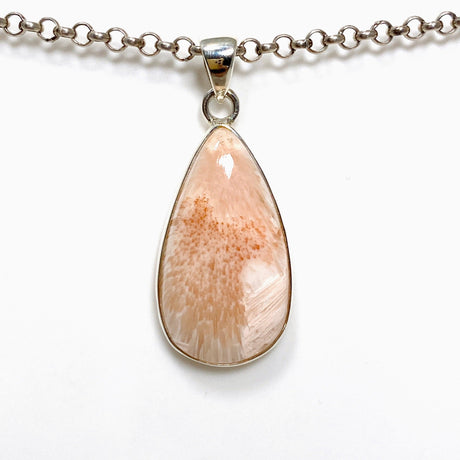 Peach Scolecite Teardrop Pendant KPGJ4519 - Nature's Magick