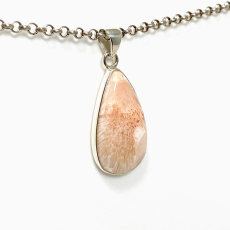 Peach Scolecite Teardrop Pendant KPGJ4519 - Nature's Magick