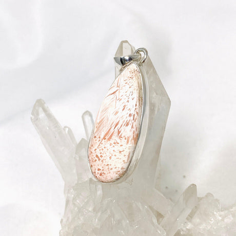 Peach Scolecite Teardrop Pendant KPGJ4520 - Nature's Magick